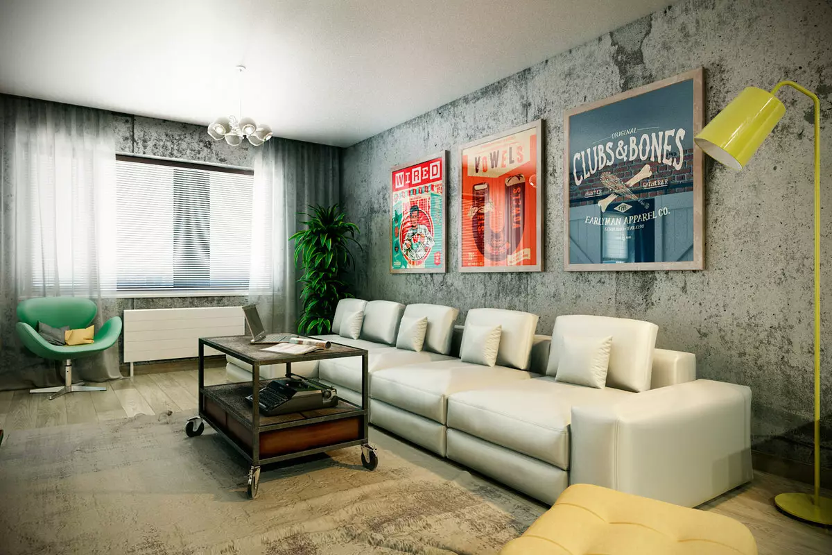 Jak udělat zeď v obývacím pokoji nad pohovkou? 49 fotografií Jak a jak ozdobit zeď v hale? Accent Wall Design nápady přes pohovku 21236_30