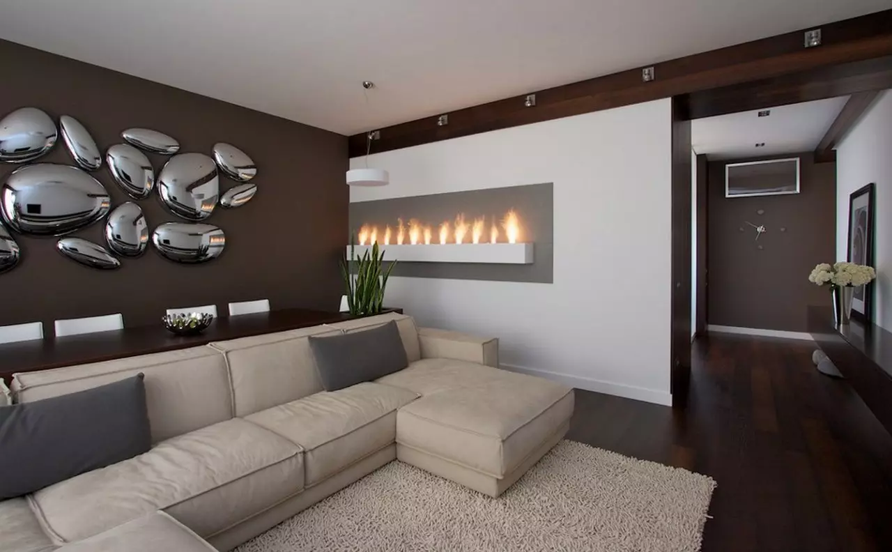 How to make a wall in the living room above the sofa? 49 photos How and how to decorate the wall in the hall? Accent Wall Design Ideas Over Sofa 21236_48