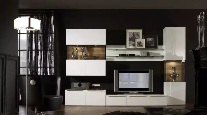 Modern dia's voor de woonkamer (74 foto's): modulair en andere slide muren in een kamer in een moderne stijl. Modieuze ongewone nieuwigheden 21238_16