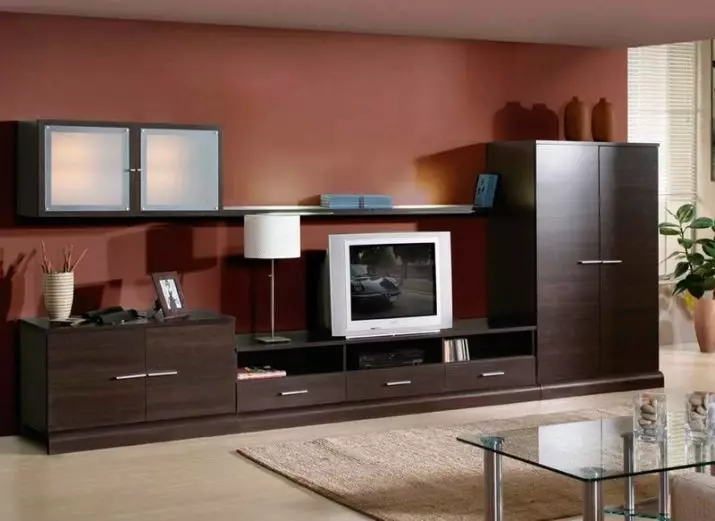 Moderné diapozitívy pre obývaciu izbu (74 fotografií): modulárne a iné posuvné steny v miestnosti v modernom štýle. Módne nezvyčajné novinky 21238_37