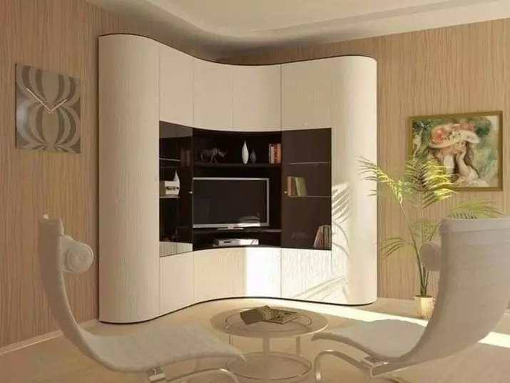Moderné diapozitívy pre obývaciu izbu (74 fotografií): modulárne a iné posuvné steny v miestnosti v modernom štýle. Módne nezvyčajné novinky 21238_70