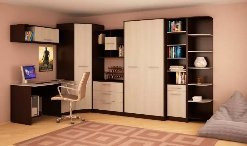 Eckwände im Wohnzimmer (80 Fotos): Wählen Sie die modernen modularen Wände mit einem Kleiderschrank und einer Mini-Mauer im klassischen Stil aus 21241_31