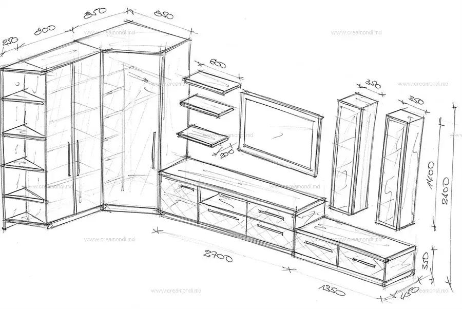 Pareti d'angolo nel soggiorno (80 foto): selezionare le moderne mura modulari con un armadio e una mini-muro nello stile classico 21241_43