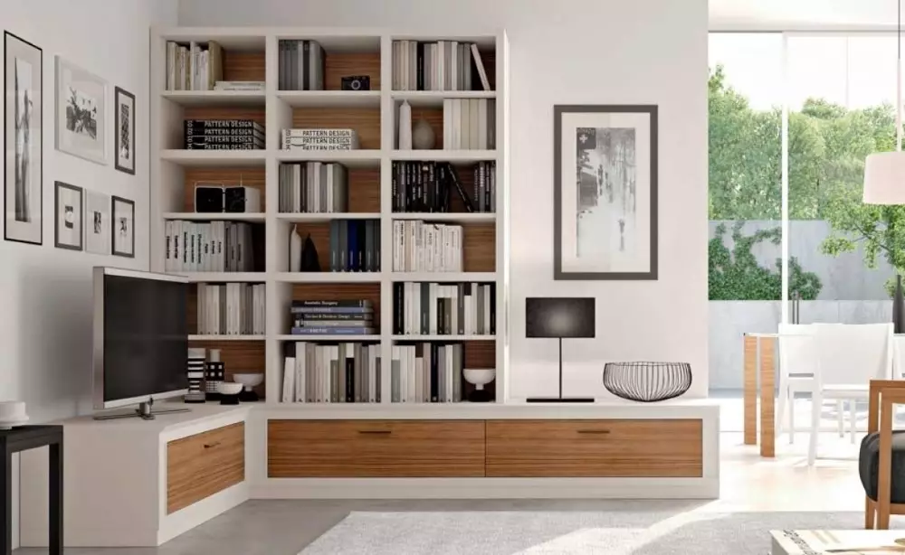 Eckwände im Wohnzimmer (80 Fotos): Wählen Sie die modernen modularen Wände mit einem Kleiderschrank und einer Mini-Mauer im klassischen Stil aus 21241_7