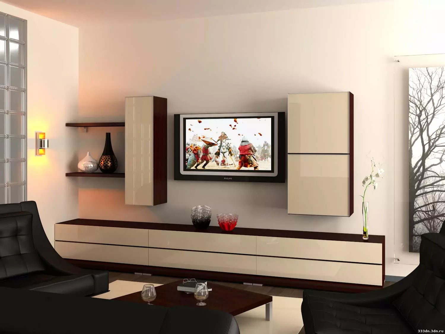 Gorki v obývacím pokoji (95 fotografií): Vyberte si skříňky na nádobí a pod televizi v hale. Posuňte stěny ve stylu klasické a další 21243_18