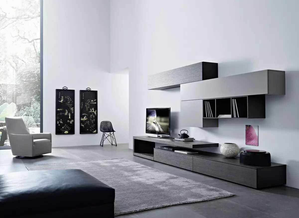 Gorki v obývacím pokoji (95 fotografií): Vyberte si skříňky na nádobí a pod televizi v hale. Posuňte stěny ve stylu klasické a další 21243_75