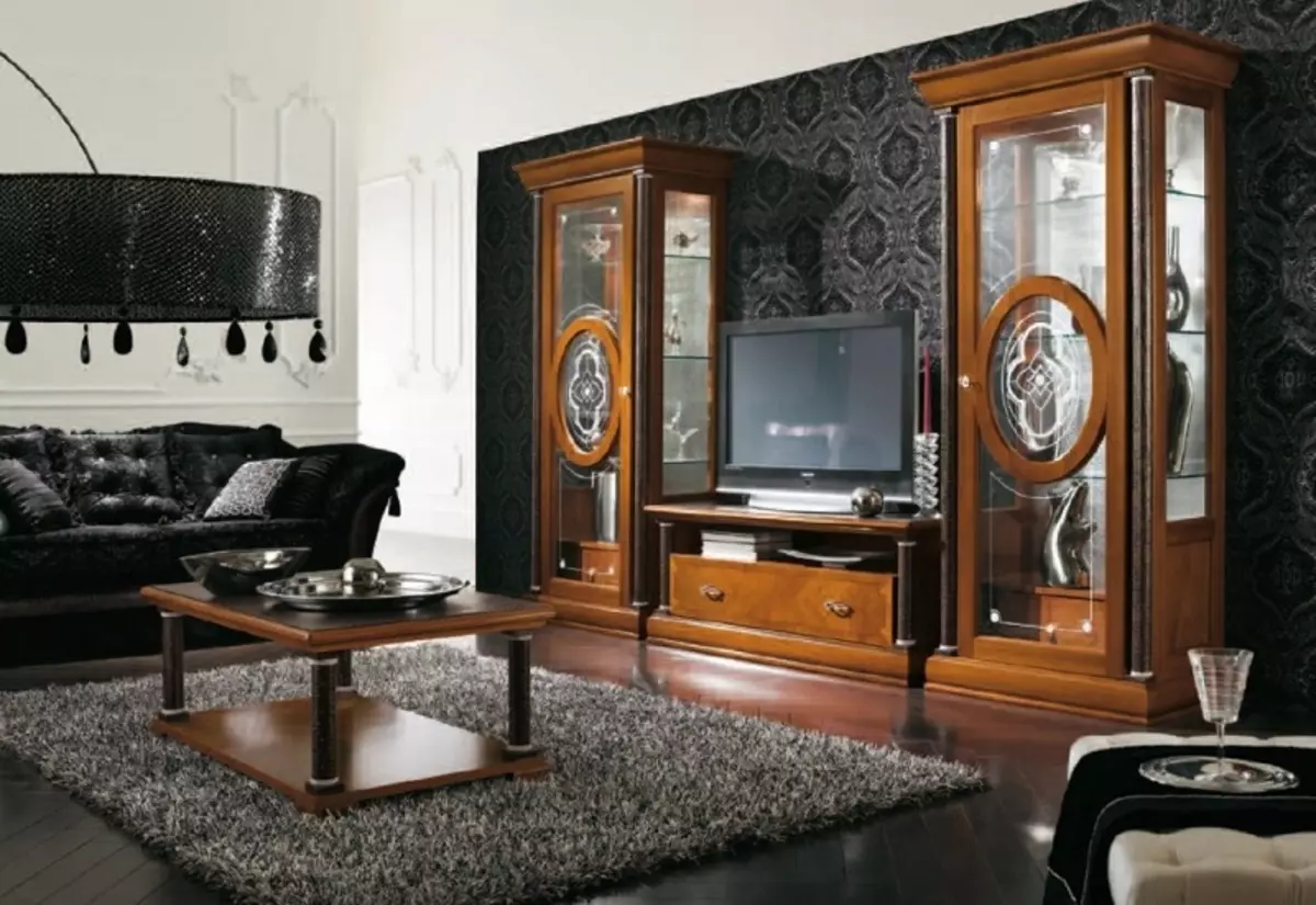 Itālijas sienas dzīvojamā istabā (28 fotogrāfijas): izvēlieties sienas klasiskās un modernās no Itālijas stila stilā 21246_23