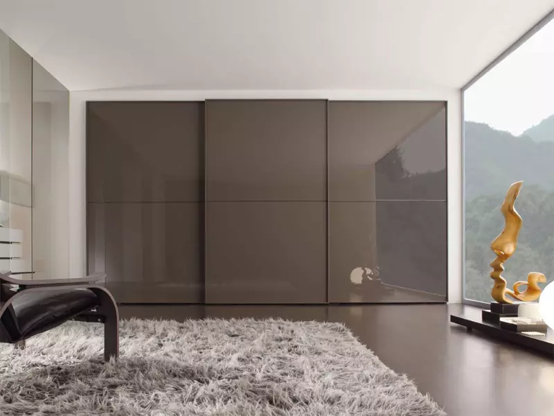 Ormar garderobe u cijelom zidu u dnevnoj sobi (61 fotografije): ugrađena garderoba s televizorom iznutra u unutrašnjosti, dizajn zrcalnog ormara za hodnik 21250_10