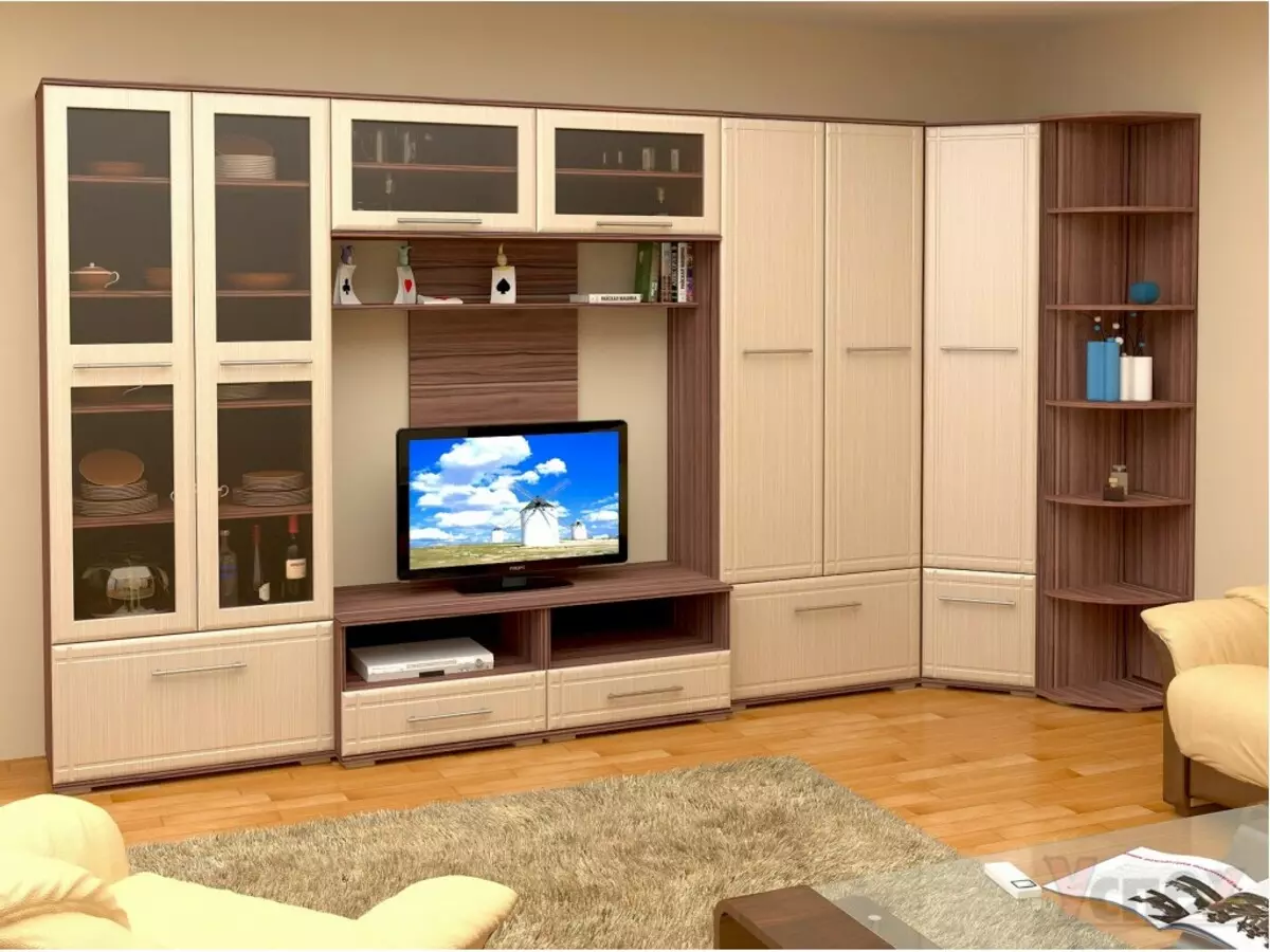 Moduļu skapji dzīvojamā istabā (40 fotogrāfijas): kā izvēlēties modernu komplektu zālē ar leņķa skapi? Dzīvojamās istabas dizaina idejas ar moduļu skapjiem 21251_5