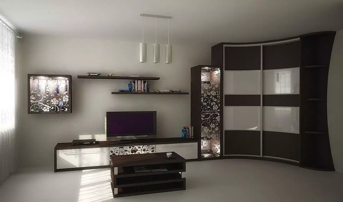 Moduļu skapji dzīvojamā istabā (40 fotogrāfijas): kā izvēlēties modernu komplektu zālē ar leņķa skapi? Dzīvojamās istabas dizaina idejas ar moduļu skapjiem 21251_8