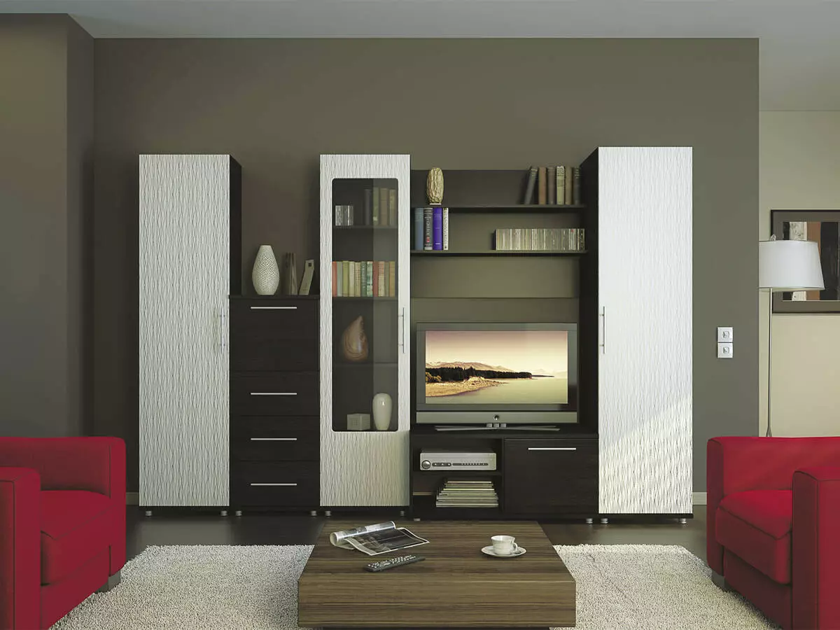 Moduļu skapji dzīvojamā istabā (40 fotogrāfijas): kā izvēlēties modernu komplektu zālē ar leņķa skapi? Dzīvojamās istabas dizaina idejas ar moduļu skapjiem 21251_9