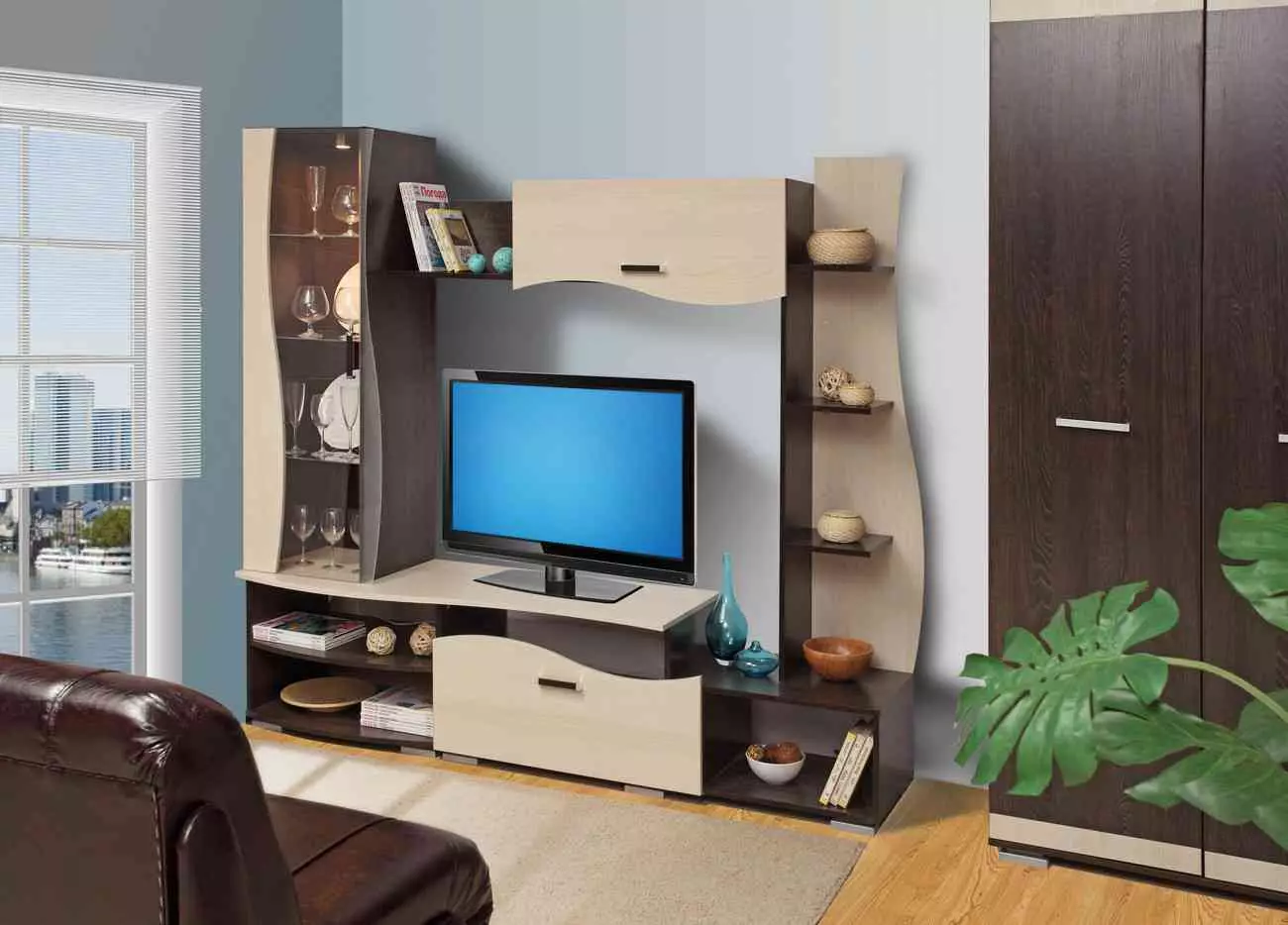 Mini-diat olohuoneessa (57 kuvaa): modernit pienet vierekkäiset seinät sihan sisätilassa. Pienen suunnittelija dia 21253_52
