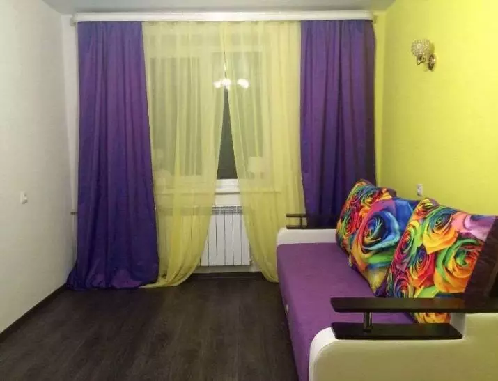 Lilla gardiner i soverommet (38 bilder): lilla og lavendel gardiner med lys av lys farge i soverommet interiør, plomme gardiner 21272_33