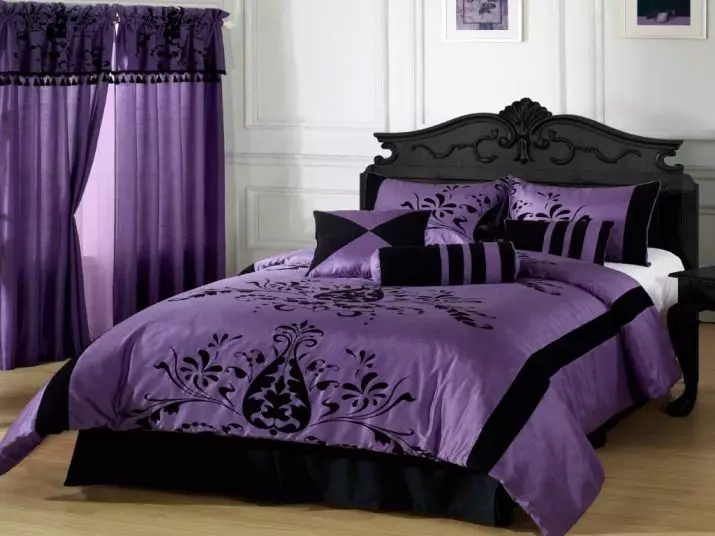 Purple curtains hauv chav pw (38 daim duab thiab Lavender pov tseg nrog lub teeb pom ntawm lub teeb sab hauv, plum curre 21272_36