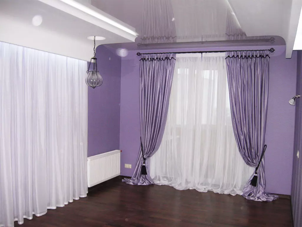 卧室的紫色窗帘（38张）：紫色和薰衣草窗帘，卧室内部的淡色灯光，梅花窗帘 21272_7