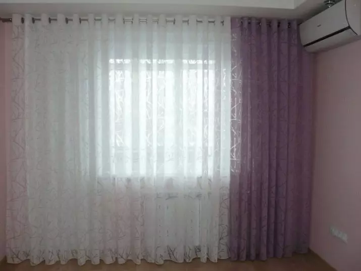 蒂勒在卧室（79张）：塔窗帘设计。多么美丽的挂了一套气帘？雪纺产品和薄纱从凯普伦，易密面纱和其他类型 21279_68
