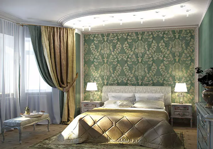 Die Kombination von Vorhängen und Tapeten im Schlafzimmer (46 Fotos): Welche Vorhänge passen zu Rosa und Pfirsich, goldenen und gelben, dunkelbraunen und anderen Tapeten? 21281_45