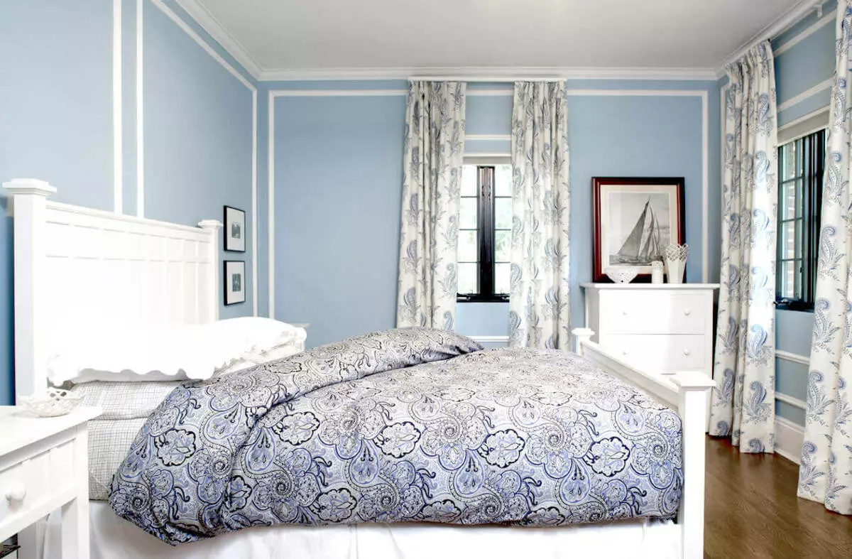 Curtains in the Blue Bedroom (27 photos): What shades are suitable for wallpaper of blue? 21285_5