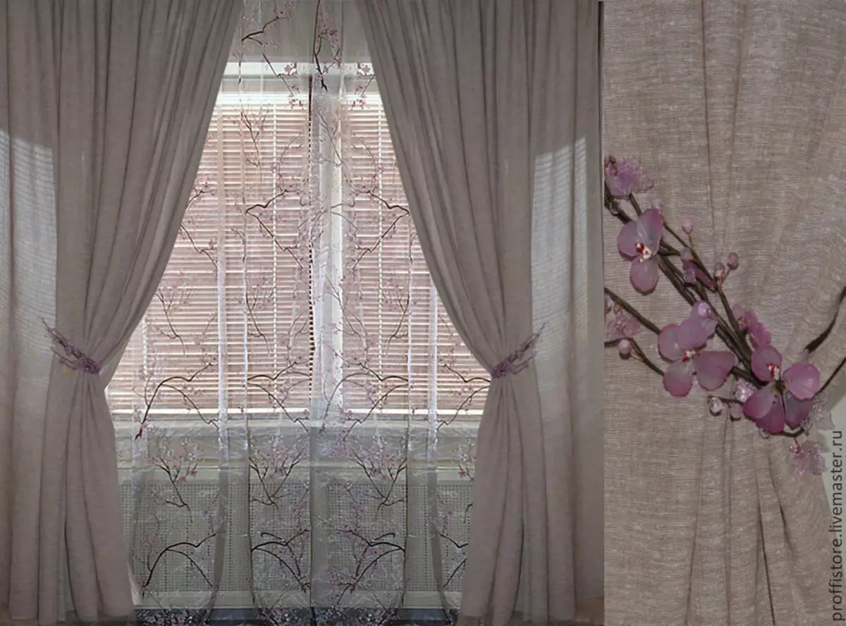 Hafif yatak odasında perdeler (45 fotoğraf): Beyaz mobilyalarla yatak odasına hangi perdeler uygun? Perdenin tasarımı ve rengi 21292_22