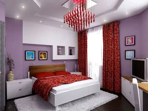 Färggardiner i sovrummet (61 bilder): Hur man väljer en lämplig nyans? Hur man väljer en solig gardiner? De mest lämpliga kombinationerna av toner av gardiner, tapeter och möbler 21293_59