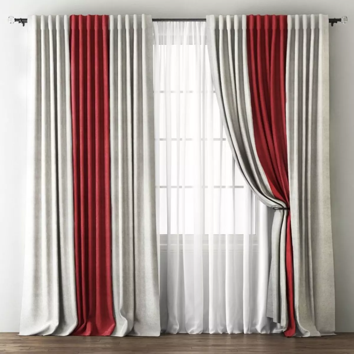 Färggardiner i sovrummet (61 bilder): Hur man väljer en lämplig nyans? Hur man väljer en solig gardiner? De mest lämpliga kombinationerna av toner av gardiner, tapeter och möbler 21293_61