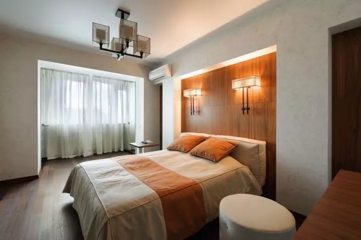Rov v spalnici nad posteljo (54 fotografij): moderne stenske svetilke. Kakšna je višina od njih, da jih obesite? Pravilna namestitev suspenzij 21303_54