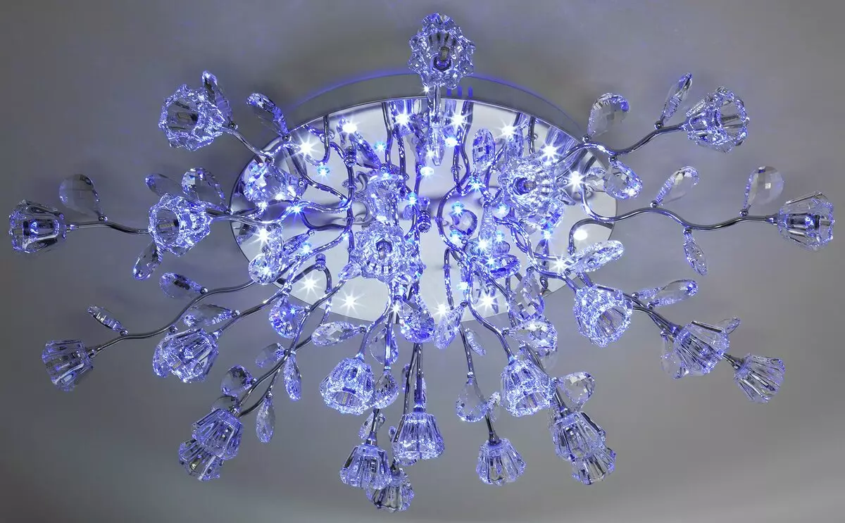 Chandeliers дар хонаи хоб (85 акс): Моделҳои шифт: Моделҳои шифт барои шифт, бо рӯшноӣ дар сабкҳои замонавӣ ва классикӣ, доғҳои зебои услубӣ 21306_30