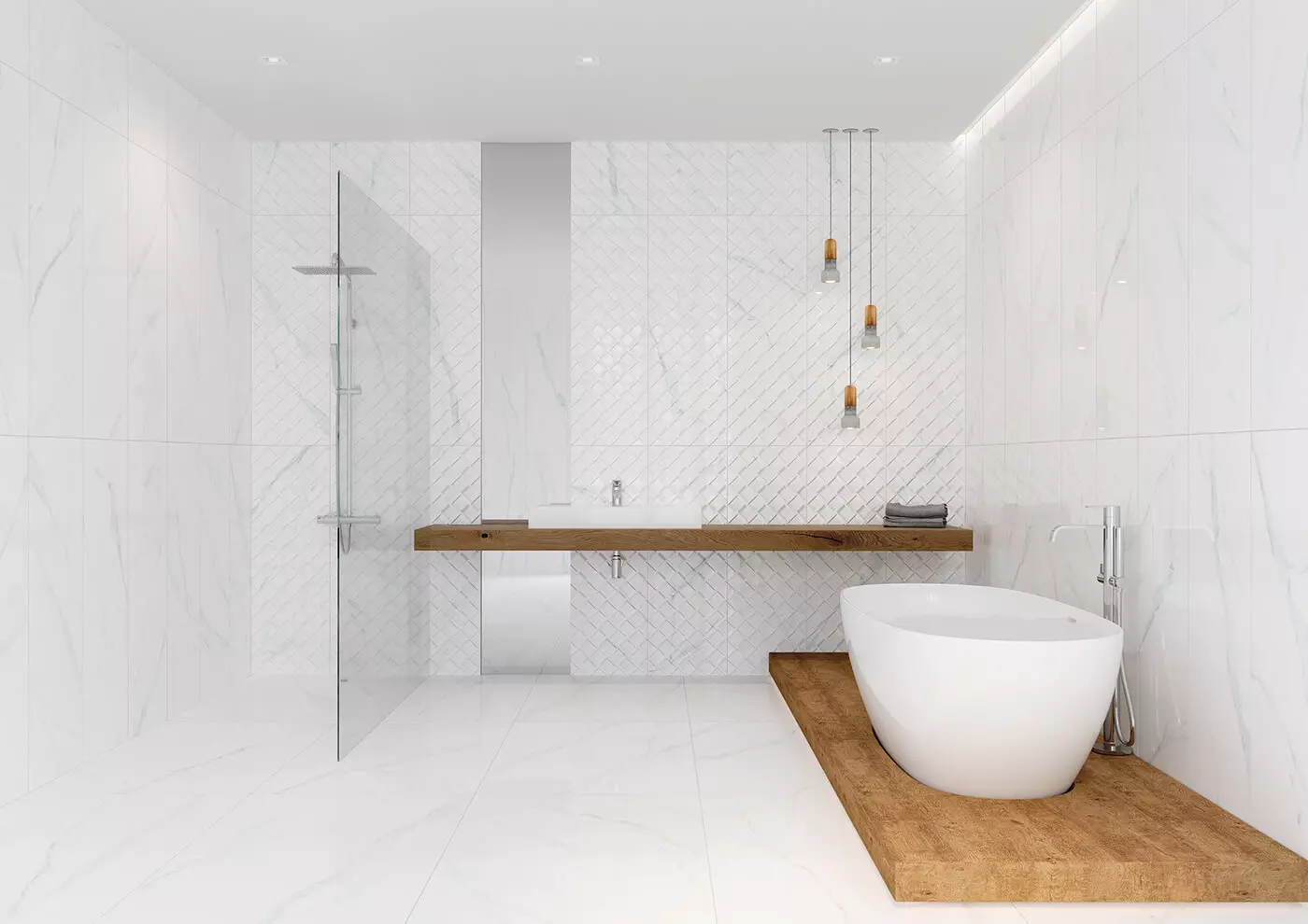 Tuile de marbre pour la salle de bain (54 photos): carreaux de céramique sous la salle de bains en marbre, conception de carreaux de marbre blanc et vert à l'intérieur, autres options 21357_14