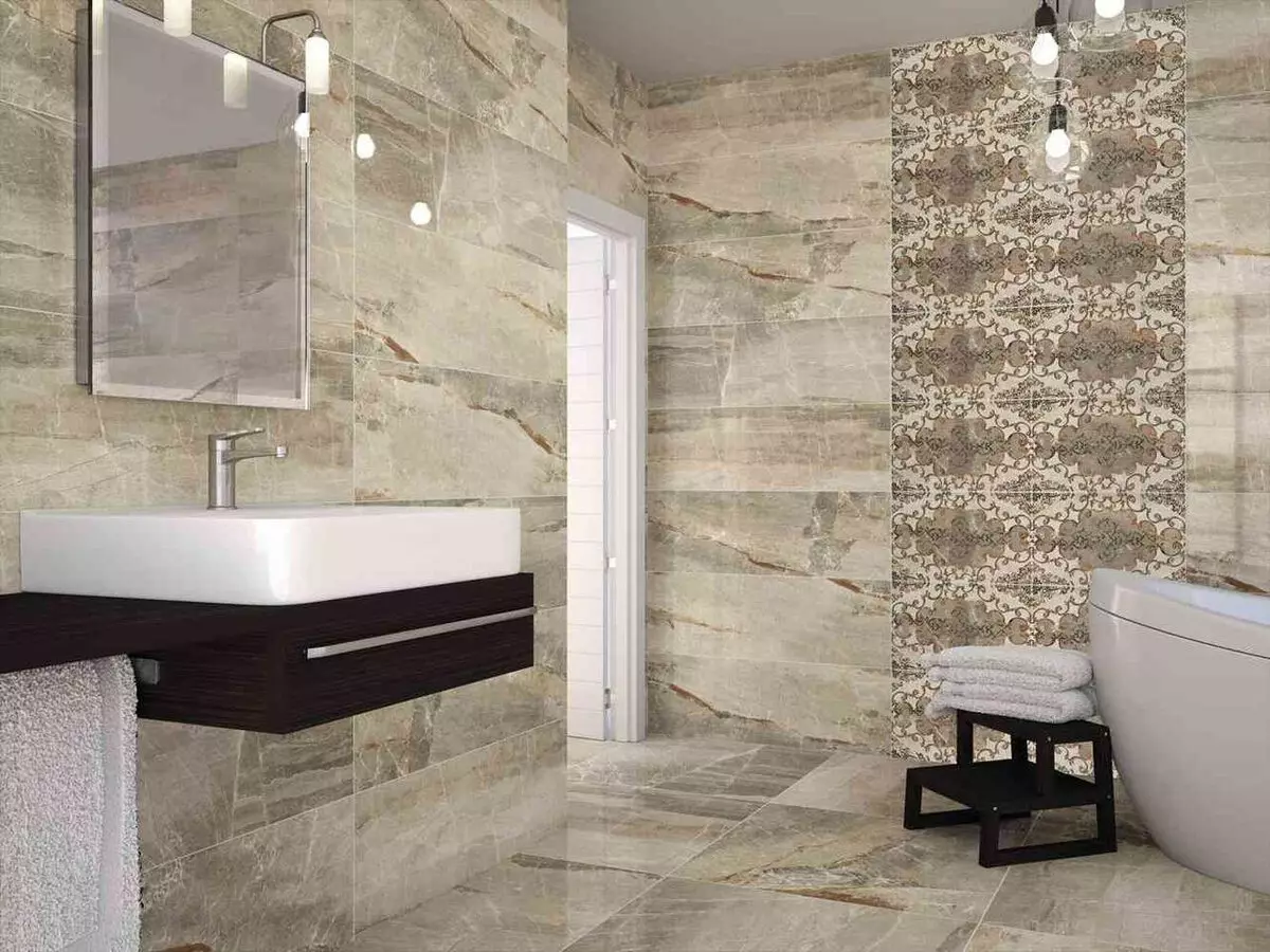 Marble tile for the bathroom (54 photos): ceramic tile under the marble bathroom, design of white and green marble tiles in the interior, other options 21357_4