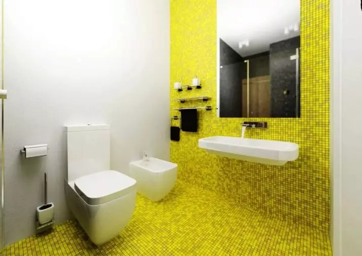 Tile mozaik za kopalnico (125 fotografij): Oblika prostora z mozaičnimi ploščicami na tleh, samolepilne ploščice v notranjosti, keramične in plastične, steklene ploščice in druge možnosti 21358_78