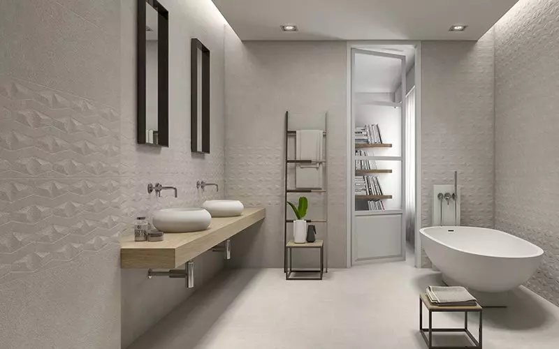 Matte tile for the bathroom: Advantages and disadvantages of matte ceramic tiles for the bathroom, design under stone and other options 21360_18