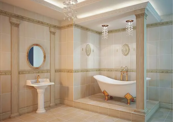 Matte tegel voor de badkamer: voor- en nadelen van matte keramische tegels voor de badkamer, ontwerp onder steen en andere opties 21360_30