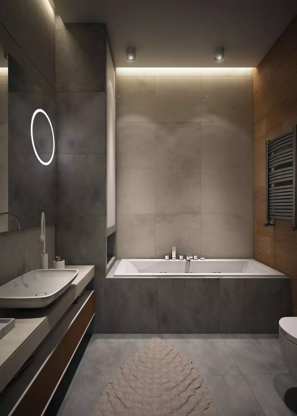 用於浴室的磨砂瓷磚：浴室啞光瓷磚的優缺點，石材下的設計和其他選擇 21360_34
