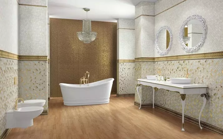 Telha fosca para o banheiro: vantagens e desvantagens de telhas de cerâmica fosca para o banheiro, projeto sob pedra e outras opções 21360_45
