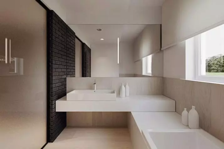 Matte tegel voor de badkamer: voor- en nadelen van matte keramische tegels voor de badkamer, ontwerp onder steen en andere opties 21360_48