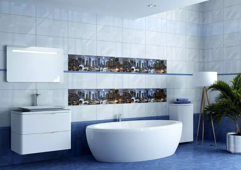 Tile mate para o baño: vantaxes e inconvenientes das baldosas cerámicas mate para o baño, deseño baixo pedra e outras opcións 21360_9