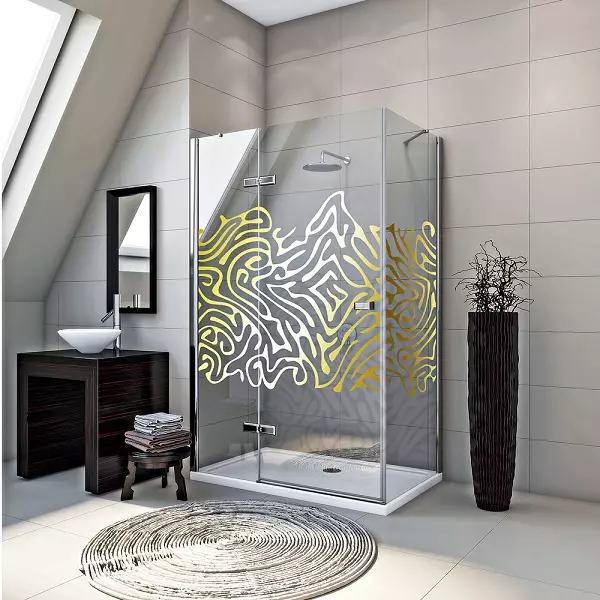 Partições de vidro para o chuveiro (60 fotos): Tipos de cercas de chuveiro de vidro, de blocos de vidro e 90x90 cm, escolha de acessórios. Design de banheiro. 21370_19