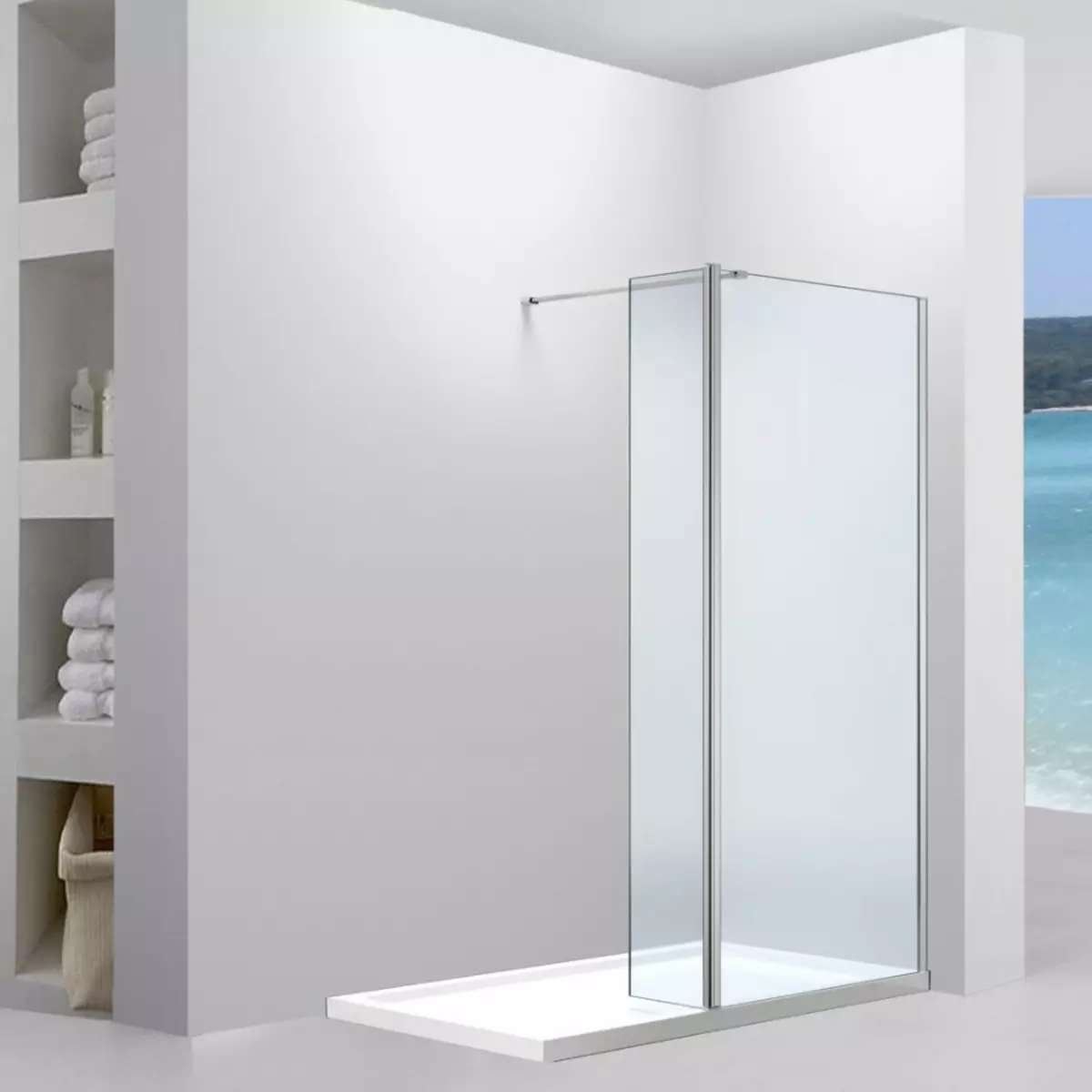 Glass partisjoner for dusjen (60 bilder): typer glass dusj gjerder, fra glassblokker og 90x90 cm, valg av beslag. Baderomsdesign 21370_27