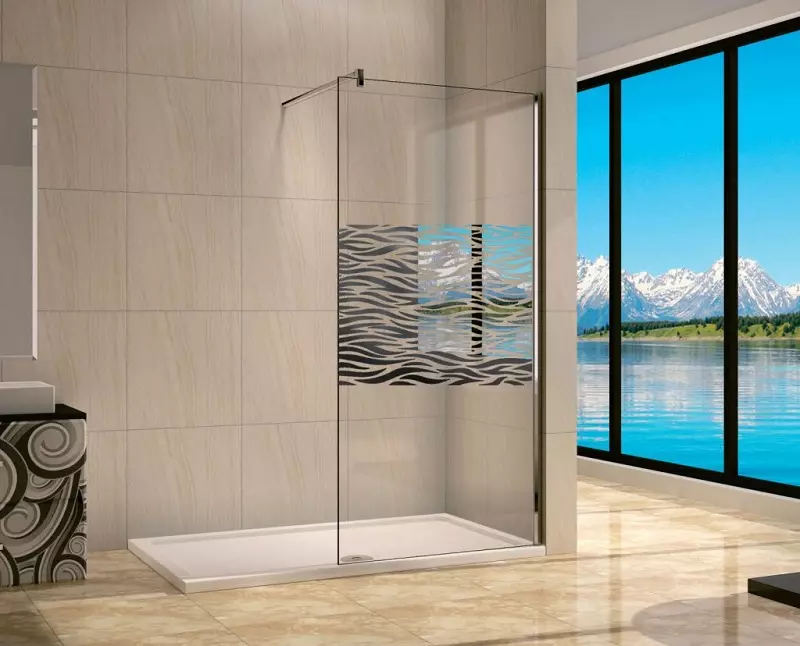 Partições de vidro para o chuveiro (60 fotos): Tipos de cercas de chuveiro de vidro, de blocos de vidro e 90x90 cm, escolha de acessórios. Design de banheiro. 21370_4