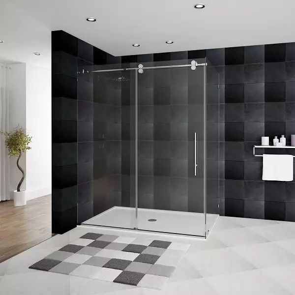 Partizioni di vetro per doccia (60 foto): tipi di recinzioni doccia in vetro, da blocchi di vetro e 90x90 cm, scelta di raccordi. Design del bagno 21370_43