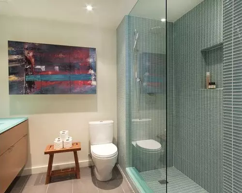 淋浴的玻璃隔板（60張）：玻璃淋浴圍欄的類型，來自玻璃塊和90x90厘米，配件的選擇。浴室設計 21370_60