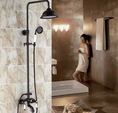 Rafturi de duș: soiuri de sisteme de duș pentru baie. Ceea ce este inclus în setul cu cască set pentru suflet? BRAVAT, LEMARK BRANDS Review și altele 21374_18