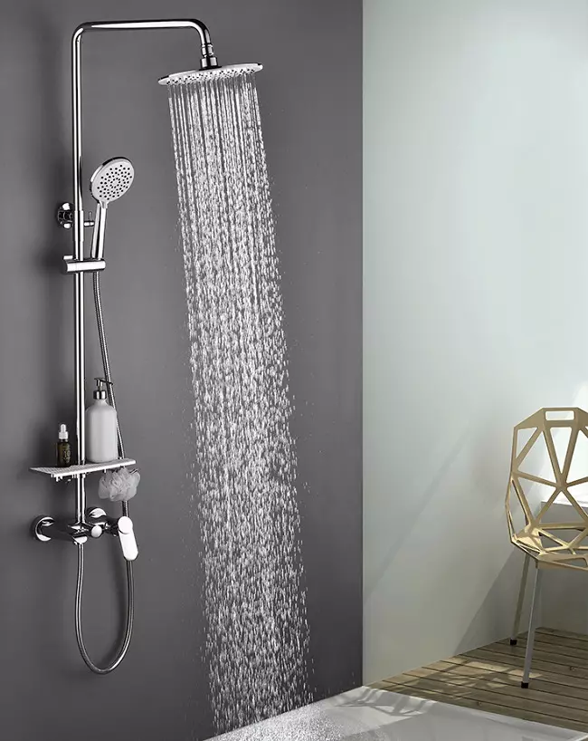 Rak mandi: varietas sistem shower untuk kamar mandi. Apa yang termasuk dalam headset set untuk jiwa? Bravat, Lemark Brands Ulasan dan lainnya 21374_23