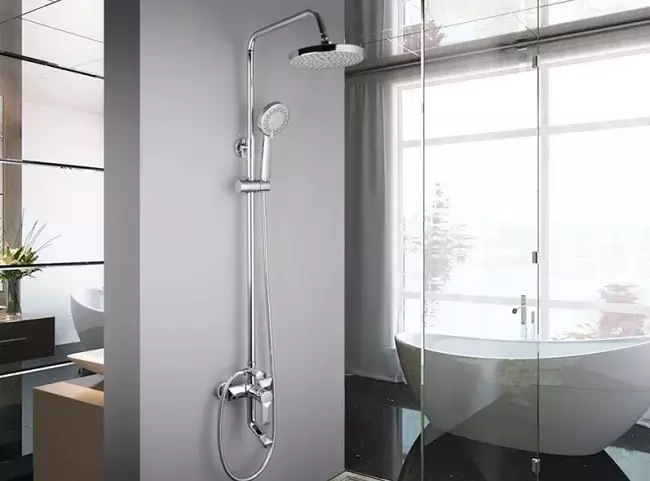 Rak mandi: varietas sistem shower untuk kamar mandi. Apa yang termasuk dalam headset set untuk jiwa? Bravat, Lemark Brands Ulasan dan lainnya 21374_3