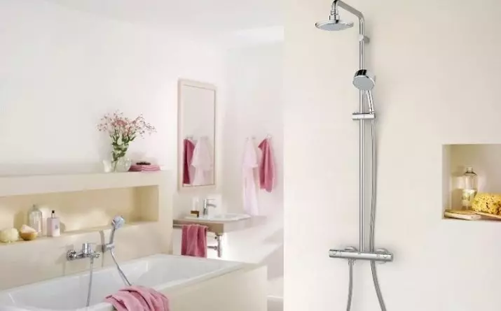 Rafturi de duș: soiuri de sisteme de duș pentru baie. Ceea ce este inclus în setul cu cască set pentru suflet? BRAVAT, LEMARK BRANDS Review și altele 21374_33