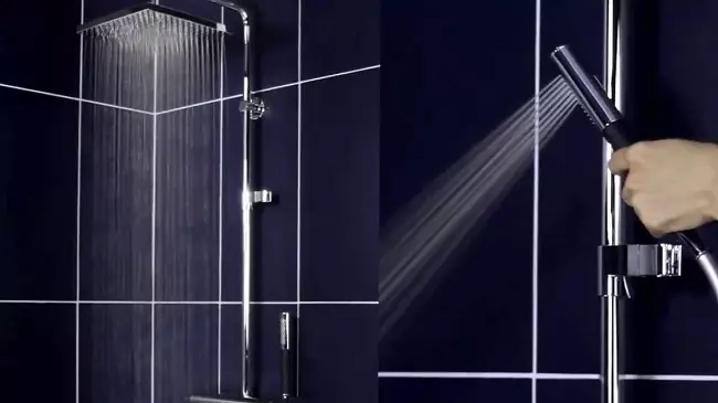 Rafturi de duș: soiuri de sisteme de duș pentru baie. Ceea ce este inclus în setul cu cască set pentru suflet? BRAVAT, LEMARK BRANDS Review și altele 21374_68