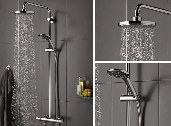 Rak mandi: varietas sistem shower untuk kamar mandi. Apa yang termasuk dalam headset set untuk jiwa? Bravat, Lemark Brands Ulasan dan lainnya 21374_7