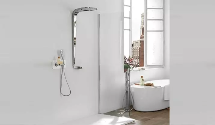 Zuhany állványok: A fürdőszobai zuhanyrendszerek fajtái. Mit tartalmaz a Lélek beállított fülhallgatójához? Bravat, Lemark márkák áttekintése és egyéb 21374_8