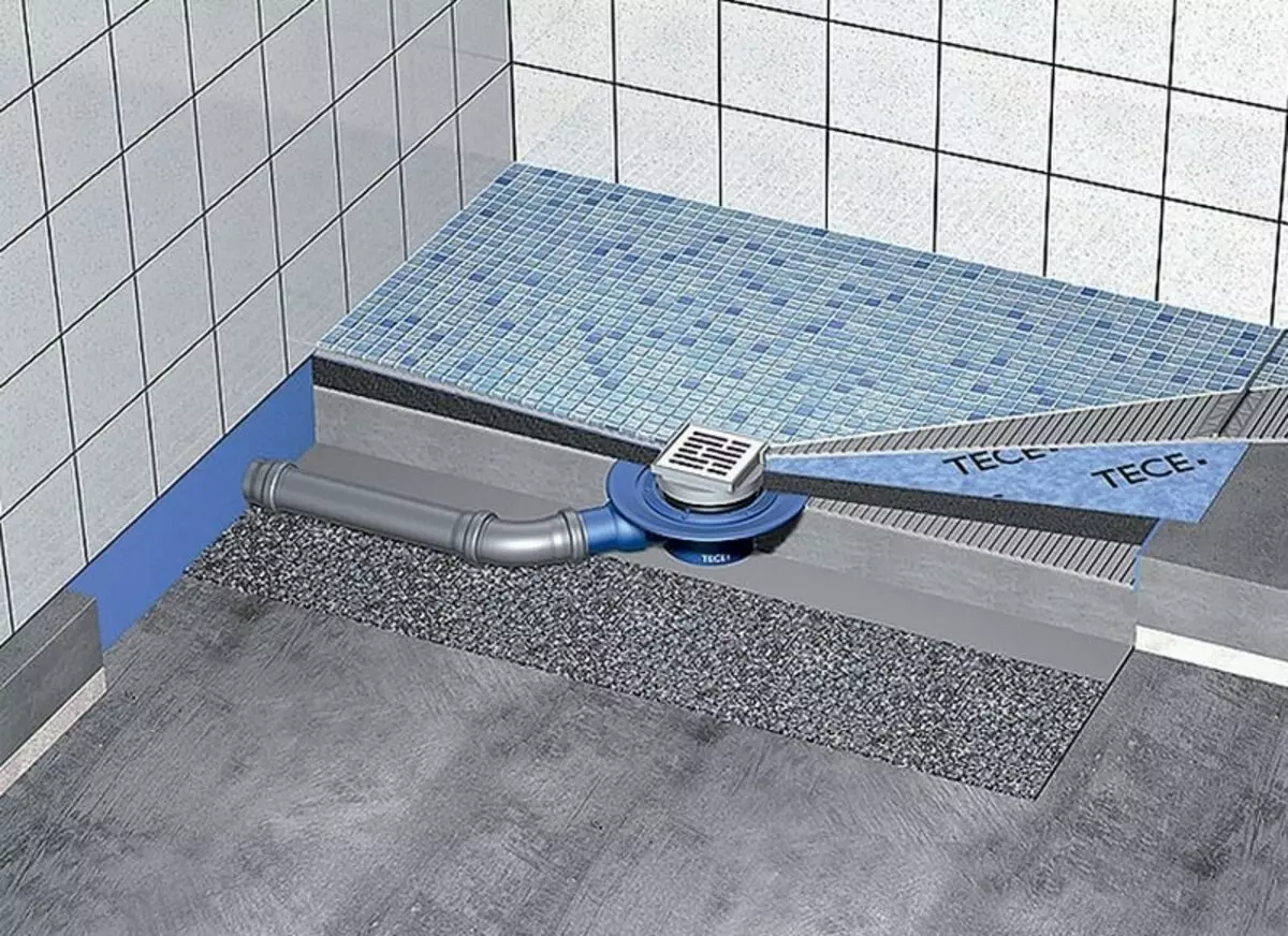 Prysznic w łazience bez kabiny (86 zdjęć): Opcje projektowania łazienki z prysznicem bez kabin palety i płytek, projekty 21384_11