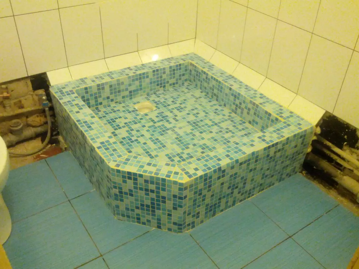 دوش حمام در حمام بدون کابین (86 عکس): گزینه های طراحی حمام با دوش بدون پالت و کاشی کابین، پروژه ها 21384_14
